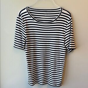 J. Crew perfect for tee Striped Black and White Women's Top